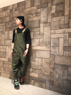 「Johnbull Private labo（ジョンブルプライベートラボ）のアイテム（サロペット/オーバーオール）」を使った、kosukeさん（メンズ・180cm）の春コーディネート