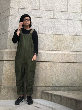 「Johnbull Private labo（ジョンブルプライベートラボ）のアイテム（サロペット/オーバーオール）」を使った、kosukeさん（メンズ・180cm）の夏コーディネート