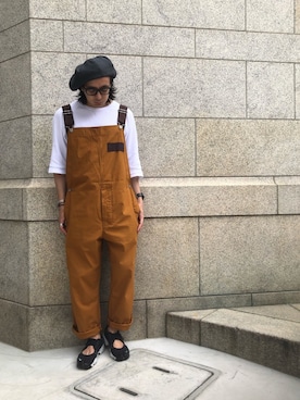 「Johnbull Private labo（ジョンブルプライベートラボ）のアイテム（サロペット/オーバーオール）」を使った、kosukeさん（メンズ・180cm）の夏コーディネート