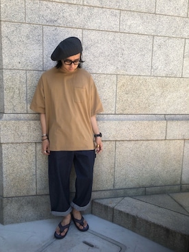 「Johnbull Private labo（ジョンブルプライベートラボ）のアイテム（Tシャツ/カットソー）」を使った、kosukeさん（メンズ・180cm）の夏コーディネート