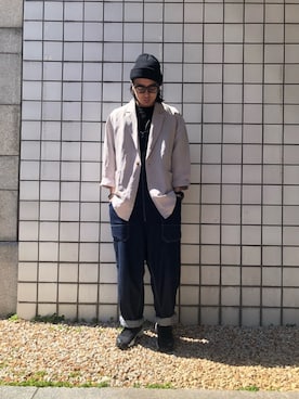 「Johnbull Private labo（ジョンブルプライベートラボ）のアイテム（サロペット/オーバーオール）」を使った、kosukeさん（メンズ・180cm）の春コーディネート