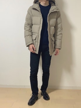 「A.P.C.」｜「アイテム（ダウンジャケット/コート）」を使った、mozaさん（メンズ・180cm）の春コーディネート