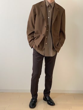 「markaware（マーカウェア）のアイテム（テーラードジャケット）」を使った、mozaさん（メンズ・180cm）の春コーディネート