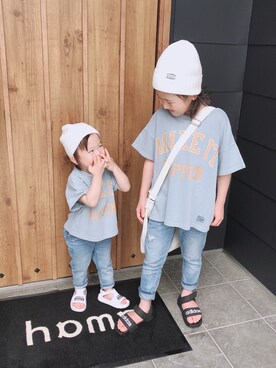 「adidas Originals（アディダスオリジナルス）のアイテム（サンダル）」を使った、fuuさん（キッズ・130cm）の春コーディネート