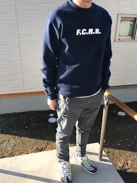 「アイテム（スウェット）」を使った、ヨロさん（メンズ・169cm・50代）の春コーディネート
