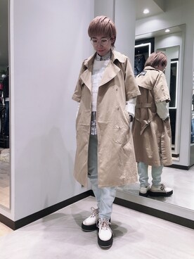 「ブリーチデニム」｜「アイテム（その他シューズ）」を使った、A☆ZUさん（レディース・158cm）の冬コーディネート