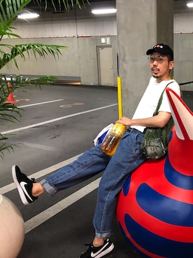 「Gosha Rubchinskiy（ゴーシャラブチンスキー）のアイテム（帽子）」を使った、たっちょんさん（メンズ・175cm）の夏コーディネート