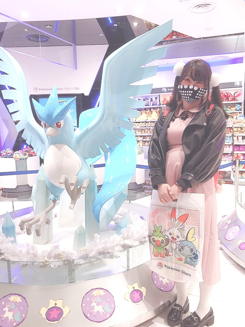 「ポケモンセンター、地雷、DearMyLove」｜「DearMyLoveのアイテム（ワンピース、ピンク系）」を使った、mitu_kunさん（レディース・165cm）の冬コーディネートの1枚目の写真