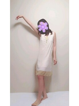 「SHOO・LA・RUE（シューラルー）の◆フラワー刺しゅうノースリーブワンピース（ワンピース、ホワイト系）」を使った、sα🥀さん（レディース・168cm）の夏コーディネート