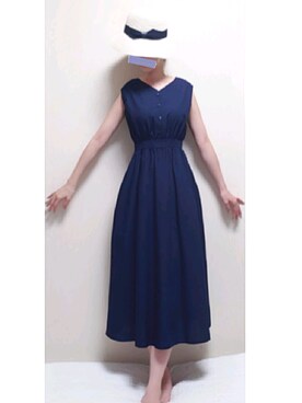 「Ray BEAMS（レイビームス）のアイテム（ワンピース/ドレス、ブルー系）」を使った、sα🥀さん（レディース・168cm）の夏コーディネート