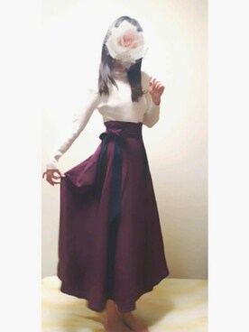 「DHOLIC（ディーホリック）のレースタートルネックニット（ニット/セーター、ベージュ系）」を使った、sα🥀さん（レディース・168cm）の冬コーディネート