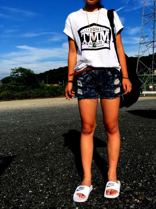さーかぐち Nikeのサンダルを使ったコーディネート Wear