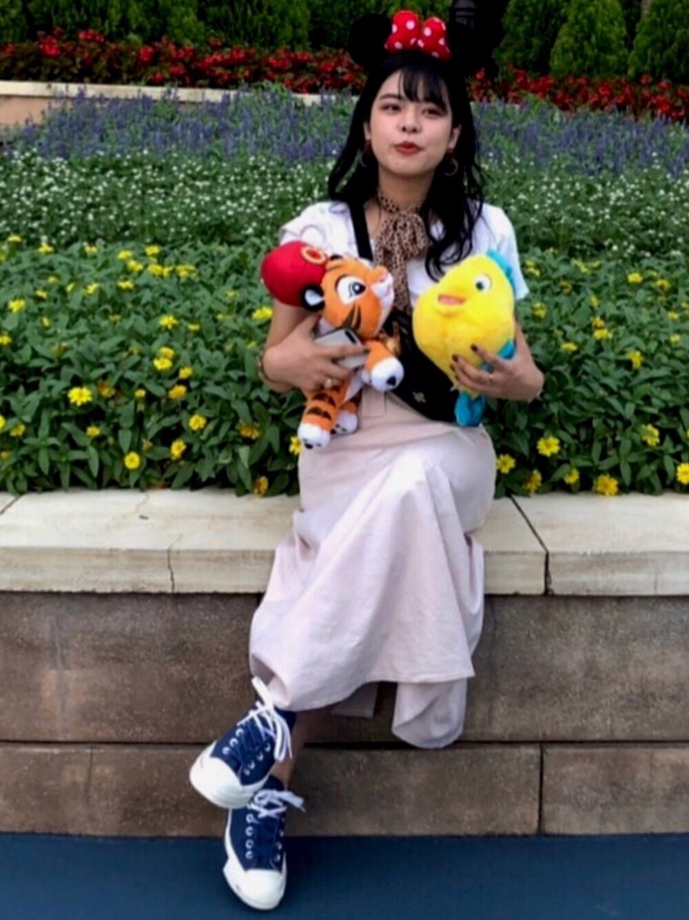「disney、ディズニー、チャンドゥ、フランダー」｜「Disneyのアイテム（カチューシャ、ブラック系）」を使った、ひなちゃんさん（レディース・160cm）の秋コーディネートの1枚目の写真