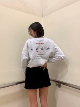 「SPIRALGIRL（スパイラルガール）のアイテム（スウェット）」を使った、RIOさん（レディース・164cm）の冬コーディネート