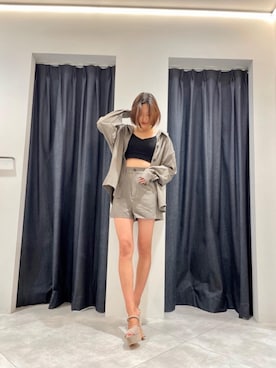 「ショーパン」｜「アイテム（その他アウター）」を使った、RIOさん（レディース・164cm）の秋コーディネート