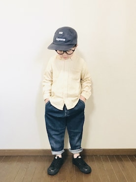 「オフホワイト」｜hibihakuさん（キッズ・100cm）の春コーディネート