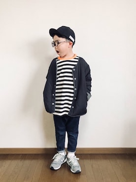 「New Balance」｜「アイテム（ブルゾン）」を使った、hibihakuさん（キッズ・110cm）の冬コーディネート