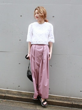 「MELO（メロ）のアイテム」を使った、asanoさん（レディース・158cm）の春コーディネート