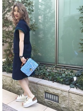 「MAISON EUREKA（メゾンエウレカ）のアイテム」を使った、asanoさん（レディース・158cm）の春コーディネート