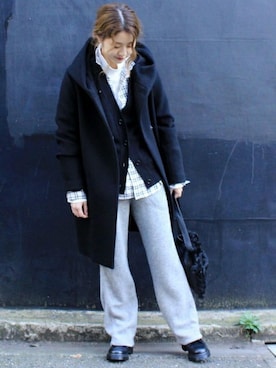 スーパー120ダブルビーバーフードロングコート_#を使った人気