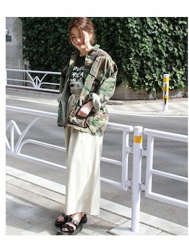 「アイテム（カバーオール）」を使った、asanoさん（レディース・158cm）の冬コーディネート