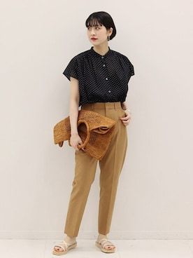 「ドット柄」｜asanoさん（レディース・158cm）の春コーディネート