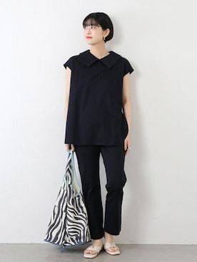 「オールブラックコーデ」｜asanoさん（レディース・158cm）の夏コーディネート