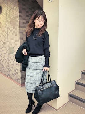 「Marblee（マー ブリー）のアイテム（ジャケット/アウター）」を使った、Miwaさん（レディース・160cm）の冬コーディネート