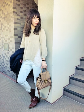 「Marblee（マー ブリー）のアイテム」を使った、Miwaさん（レディース・160cm）の冬コーディネート