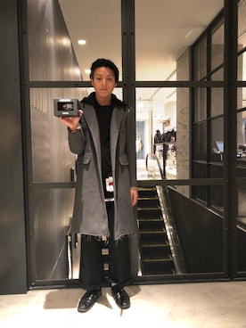 「DIESEL（ディーゼル）のアイテム（チェスターコート）」を使った、mikoさん（メンズ・170cm）の秋コーディネート