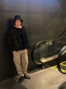 「DIESEL（ディーゼル）のアイテム（ナイロンジャケット）」を使った、mikoさん（メンズ・170cm）の冬コーディネート