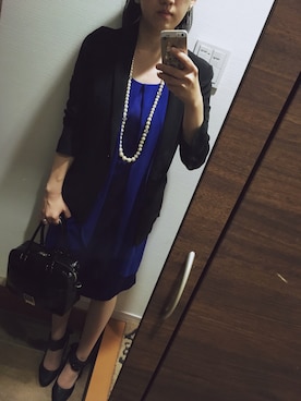 「パールアクセ」｜「アイテム（その他アウター）」を使った、blue blueさん（レディース・157cm）の秋コーディネート