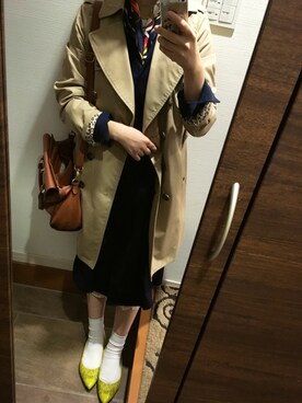 「LOUNGEDRESS（ラウンジドレス）のアイテム（ピーコート）」を使った、blue blueさん（レディース・157cm）の秋コーディネート