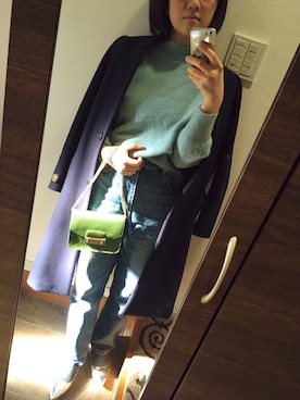 「シルバーシューズ」｜「アイテム（チェスターコート）」を使った、blue blueさん（レディース・157cm）の冬コーディネート