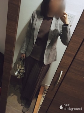 「ニットアップ」｜「アイテム（セットアップ）」を使った、blue blueさん（レディース・157cm）の秋コーディネート