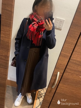 「NANO universe（ナノユニバース）のアイテム（チェスターコート）」を使った、blue blueさん（レディース・157cm）の冬コーディネート