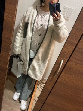 「natural couture（ナチュラルクチュール）のアイテム（イヤリング）」を使った、blue blueさん（レディース・157cm）の冬コーディネート