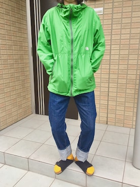 「northface」｜「アイテム（ナイロンジャケット）」を使った、pri-daruさん（レディース・163cm）の夏コーディネート