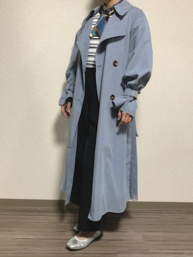 「シルバー」｜「アイテム（スリッポン）」を使った、KANAKOさん（レディース・152cm）の春コーディネート