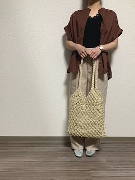 「おうちスタイル」｜「アイテム（スリッポン）」を使った、KANAKOさん（レディース・152cm）の春コーディネート