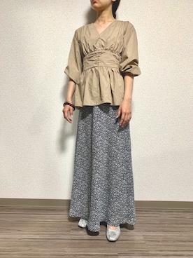 「シルバー」｜「アイテム（スリッポン）」を使った、KANAKOさん（レディース・152cm）の夏コーディネート