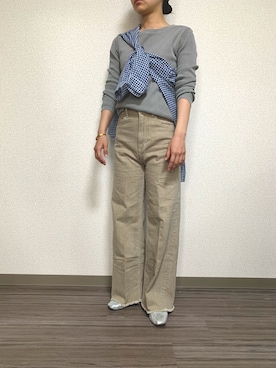「シルバー」｜「アイテム（スリッポン）」を使った、KANAKOさん（レディース・152cm）の夏コーディネート