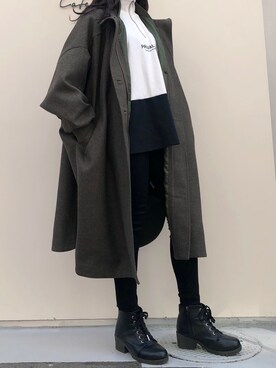 「韓国コーデ」｜「アイテム（モッズコート）」を使った、미카(ミカ)さん（レディース・157cm）の春コーディネート