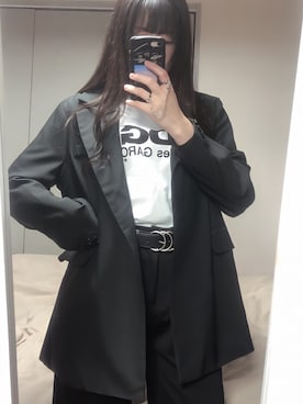 「ブラック×ホワイト」｜「アイテム（スラックス）」を使った、미카(ミカ)さん（レディース・157cm）の春コーディネート