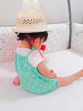 「Carter's（カーターズ）のアイテム（キャミソール）」を使った、babygirlさん（キッズ・80cm）の夏コーディネート