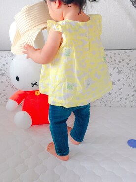 「GAP（ギャップ）の1969 マイ ファースト レギンス ジーンズ (ベビー)（デニムパンツ）」を使った、babygirlさん（キッズ・80cm）の夏コーディネート