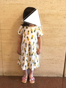「涼しげ」｜「アイテム（ワンピース/ドレス）」を使った、Hanaさん（キッズ・100cm）の夏コーディネート