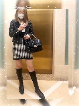 「国潮」｜「アイテム（ジャケット/アウター）」を使った、つばめさん（レディース・163cm）の冬コーディネート