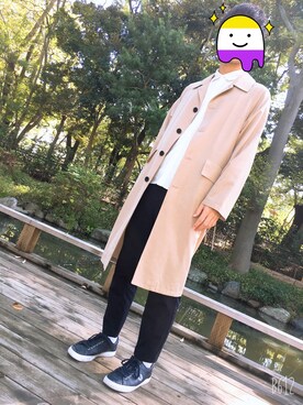 「アイテム（ステンカラーコート）」を使った、たそさん（メンズ・170cm・20代）の冬コーディネート