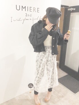 「Tシャツ×デニム」｜「アイテム（デニムジャケット）」を使った、あげさん（レディース・156cm）の春コーディネート